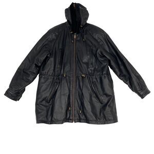 Bellerose Women's Genuine Leather Jacket  Elegant Coat Black Size XL Hoodie